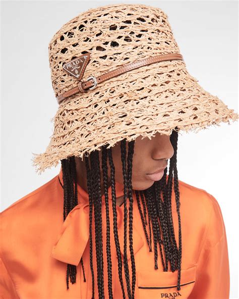 cappello prada rafia|Cappello In Rafia Beige/cognac .